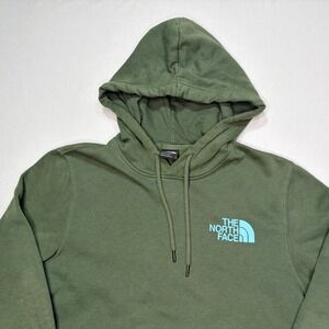 The North Face Mens Pullover Hoodie Elk Graphic Green‎ Blue Small
